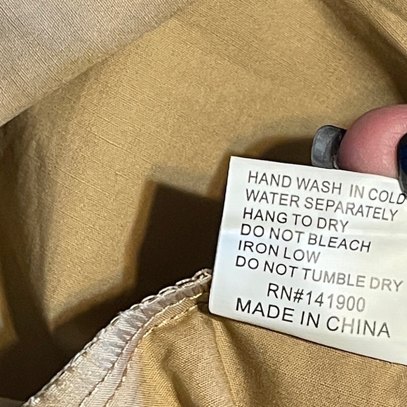 Velzera Gold Embroidered Tunic Dress Floral Birds Boho Peasant Artisan Large - Picture 8 of 8